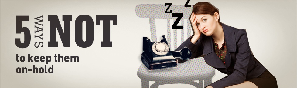 Woman discouraged from poor on-hold business telephone messages Woman discouraged from poor on-hold business telephone messages